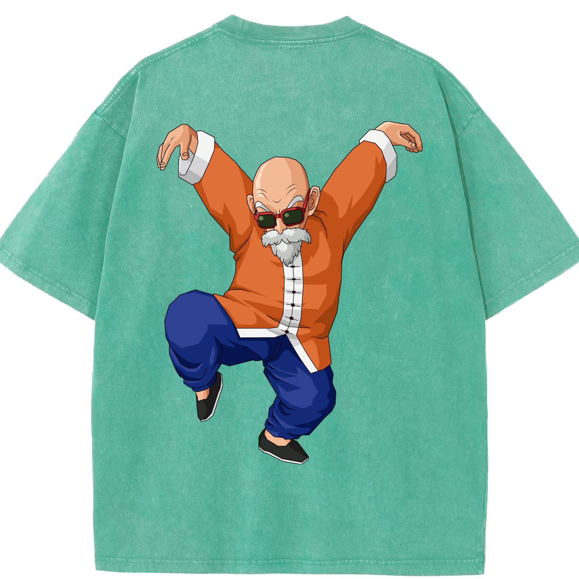 （画像用） ドラゴンボール 亀仙人（かめせんにん） DRAGON BALL Master Roshi Kame Sennin 綿100% ヴィンテージ風 半袖Tシャツ（背面プリント）